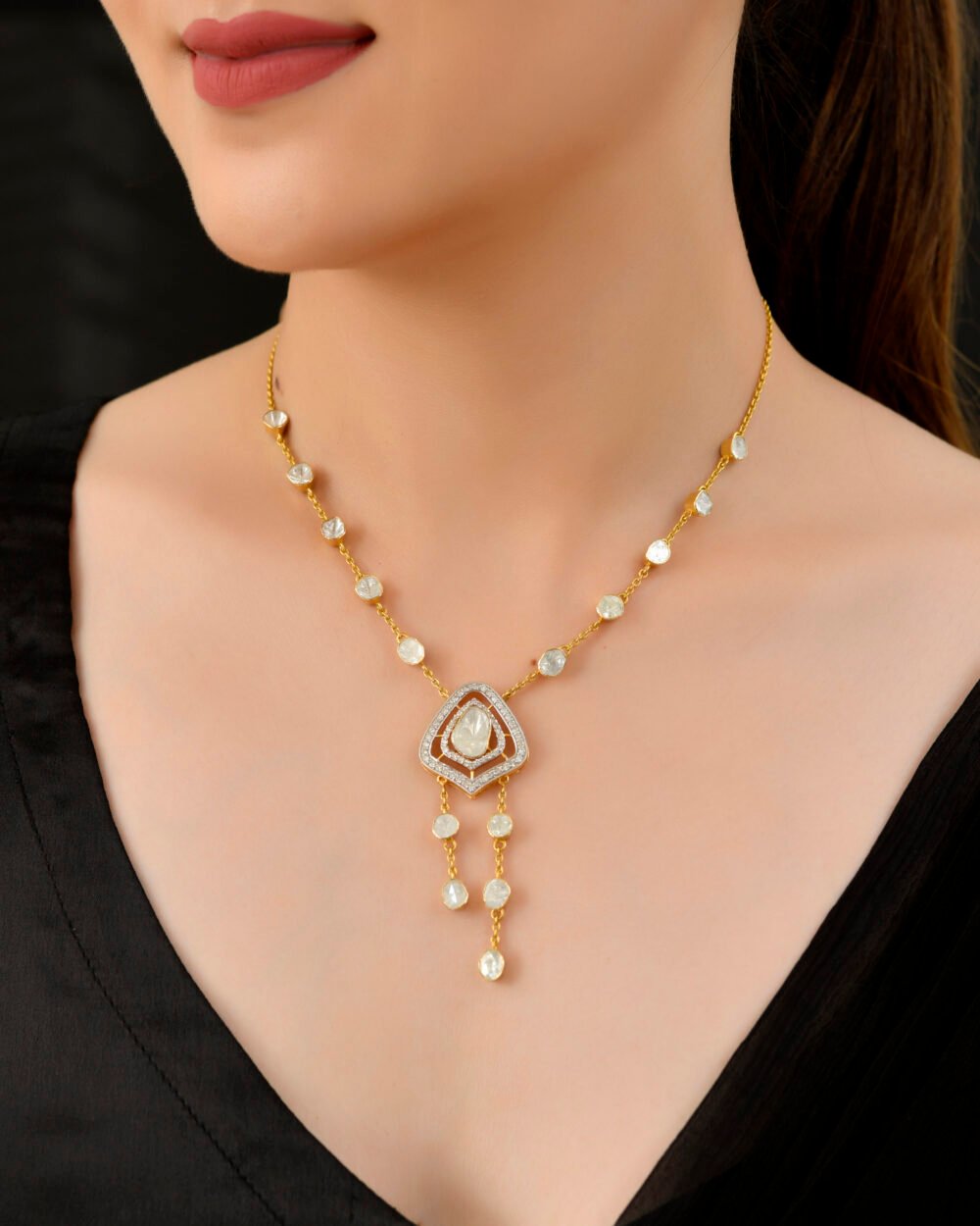 Royal Elegance Polki Pendant 18K