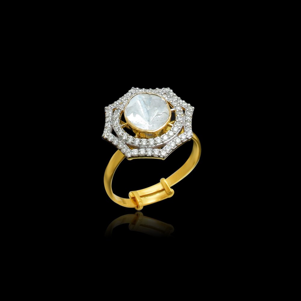 Solitaire Polki Ring .50 Pointer (14K)