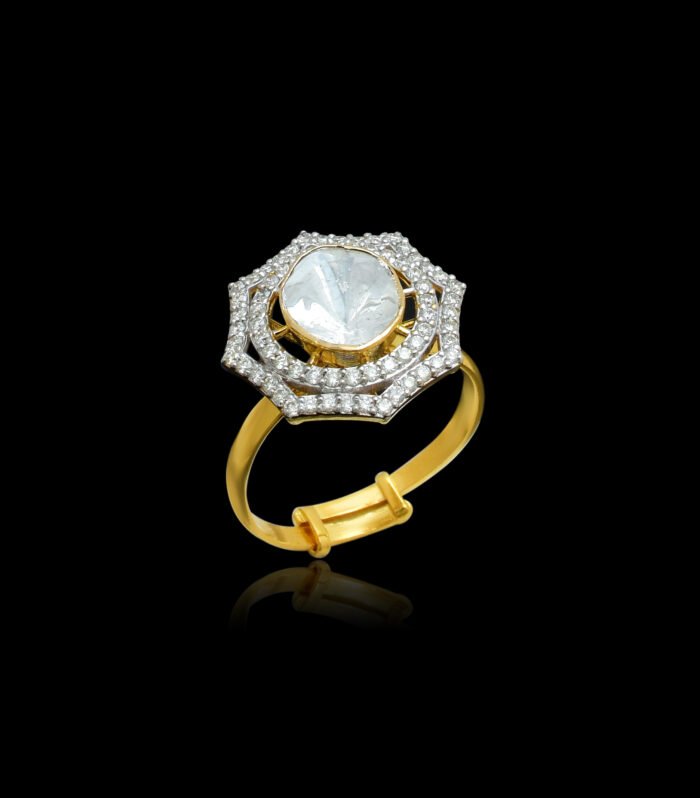 Solitaire Polki Ring .50 Pointer (14K)