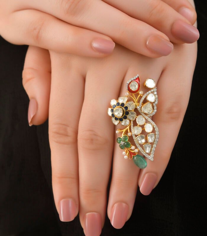 Butterfly Polki Ring: A Fusion of Nature and Luxury (14K)