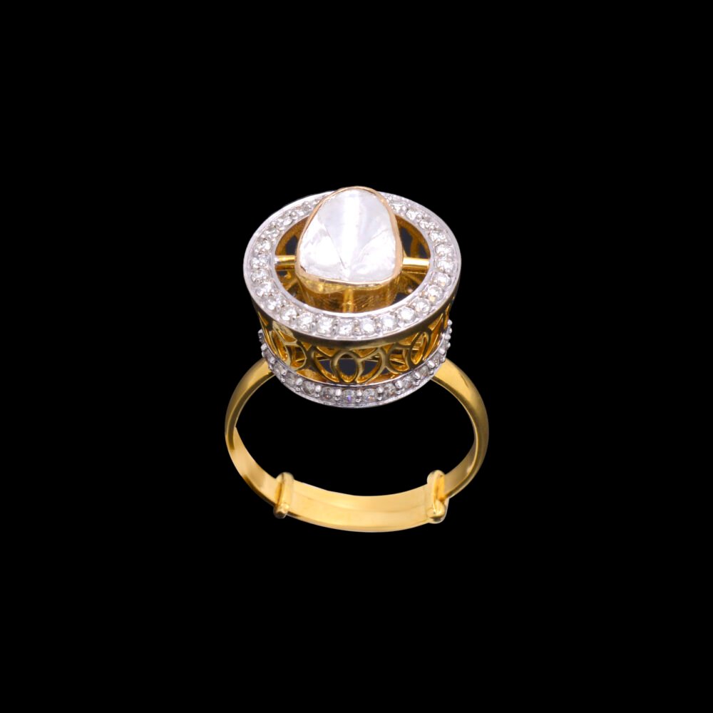 Solitaire Polki Ring .40 Pointer (14K)