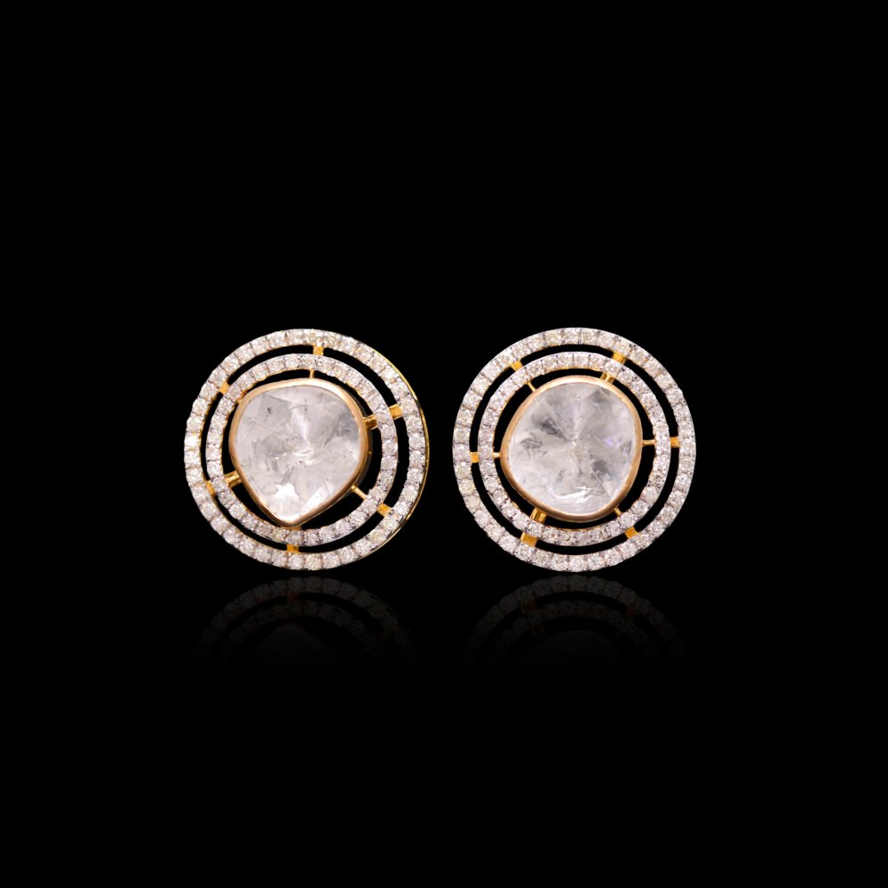 Solitaire Double Line Polki Tops .50 Pointer (14K)