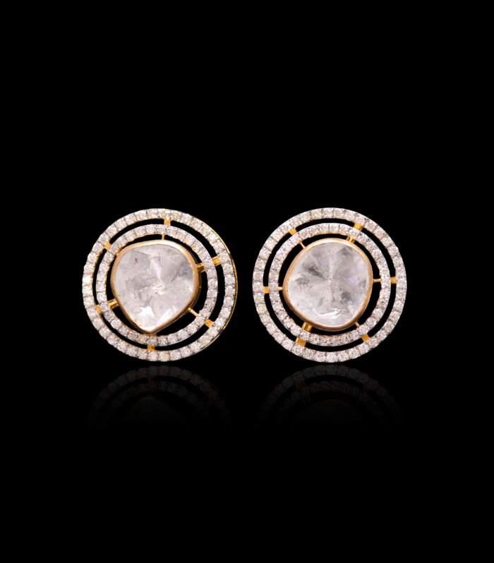 Solitaire Double Line Polki Tops .50 Pointer (14K)
